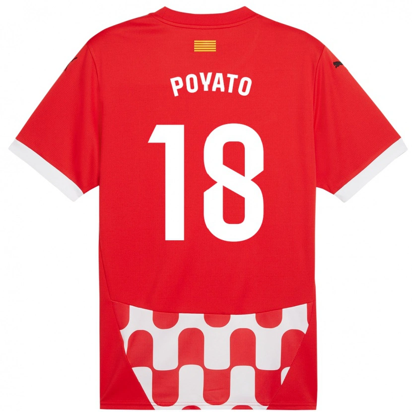 Danxen Kvinder Marina Poyato #18 Rød Hvid Hjemmebane Spillertrøjer 2024/25 Trøje T-Shirt