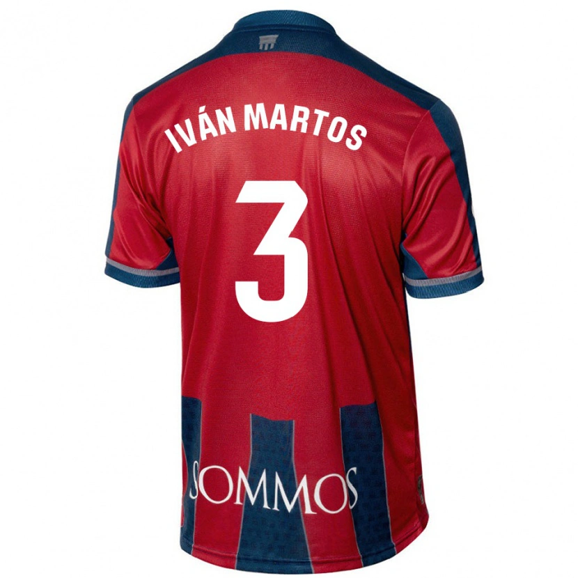 Danxen Kvinder Iván Martos #3 Rød Blå Hjemmebane Spillertrøjer 2024/25 Trøje T-Shirt