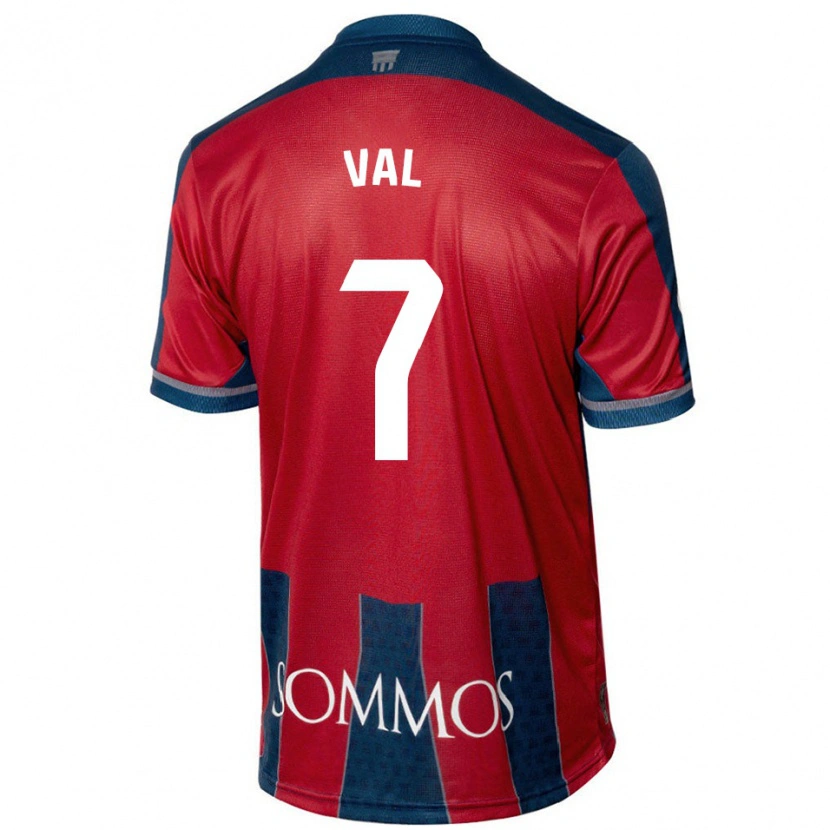 Danxen Kvinder Rodri Val #7 Rød Blå Hjemmebane Spillertrøjer 2024/25 Trøje T-Shirt
