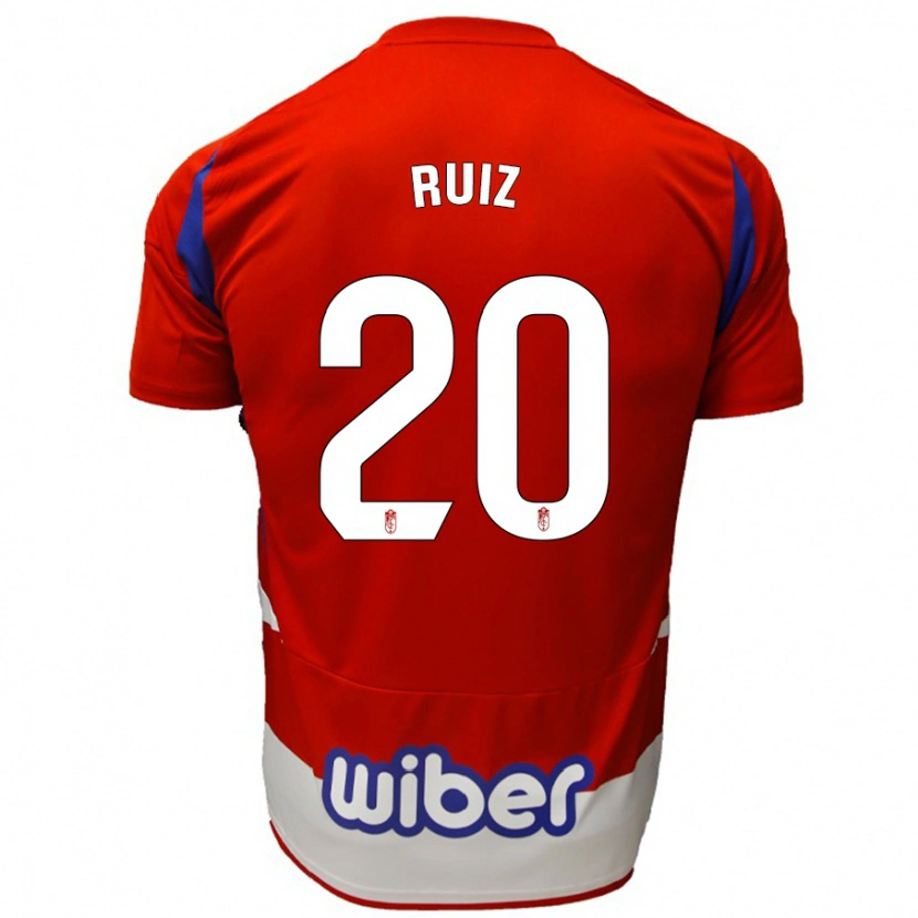 Danxen Kvinder Sergio Ruiz #20 Rød Hvid Blå Hjemmebane Spillertrøjer 2024/25 Trøje T-Shirt