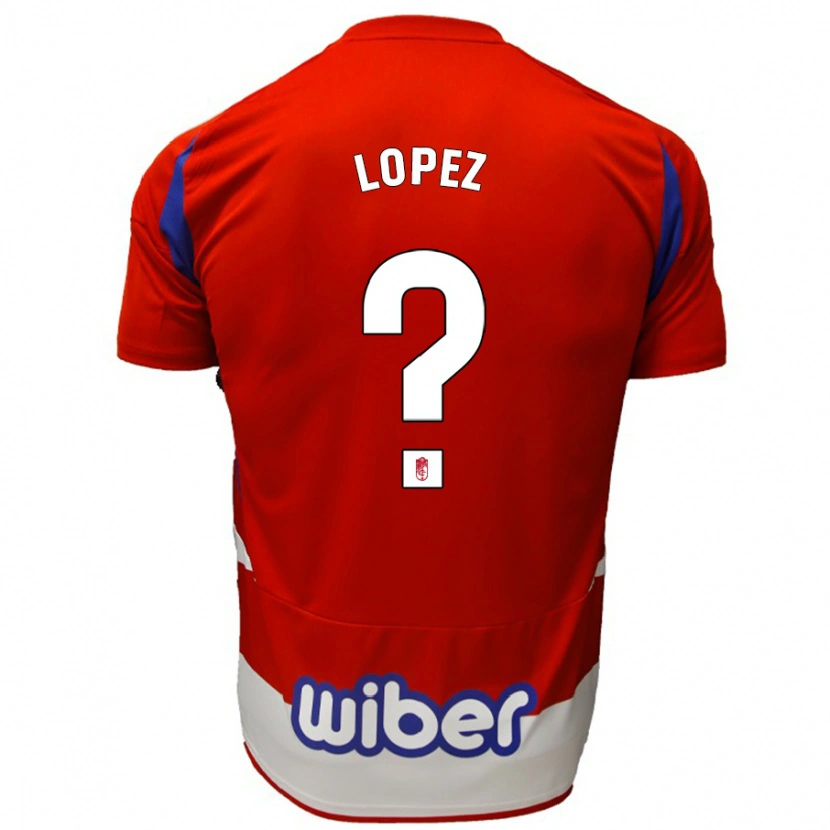 Danxen Kvinder Hugo López #0 Rød Hvid Blå Hjemmebane Spillertrøjer 2024/25 Trøje T-Shirt