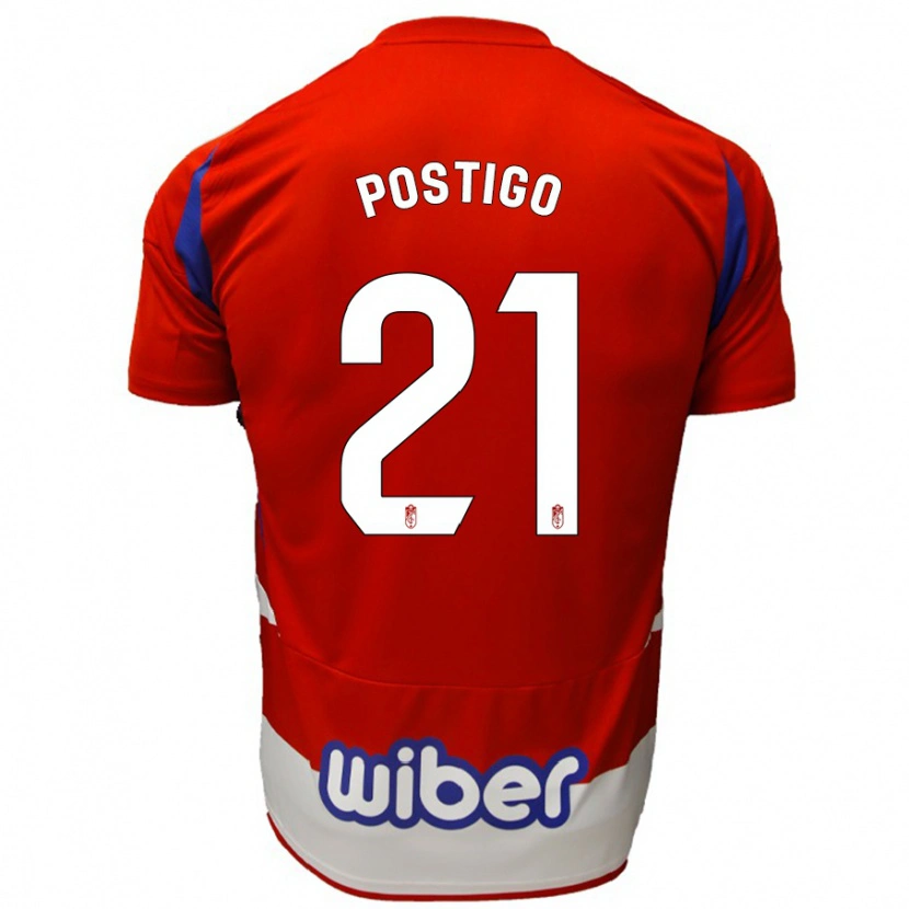 Danxen Kvinder Postigo #21 Rød Hvid Blå Hjemmebane Spillertrøjer 2024/25 Trøje T-Shirt