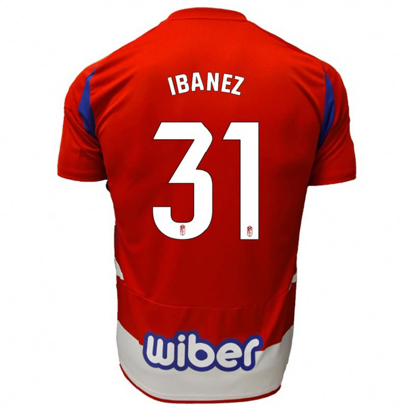 Danxen Kvinder Alba Ibáñez #31 Rød Hvid Blå Hjemmebane Spillertrøjer 2024/25 Trøje T-Shirt