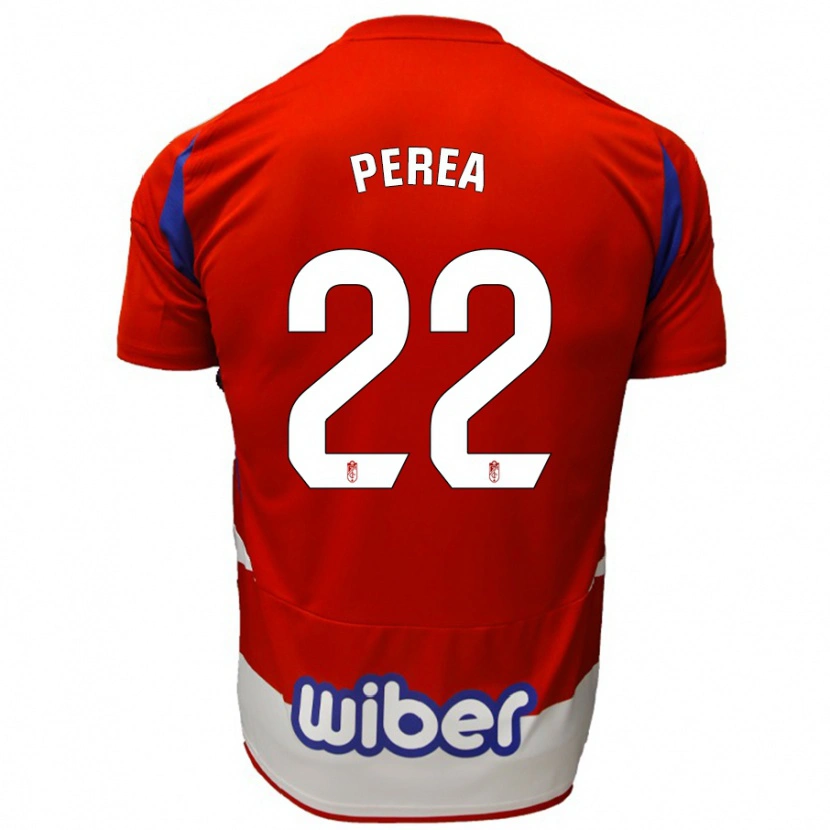 Danxen Kvinder Alberto Perea #22 Rød Hvid Blå Hjemmebane Spillertrøjer 2024/25 Trøje T-Shirt