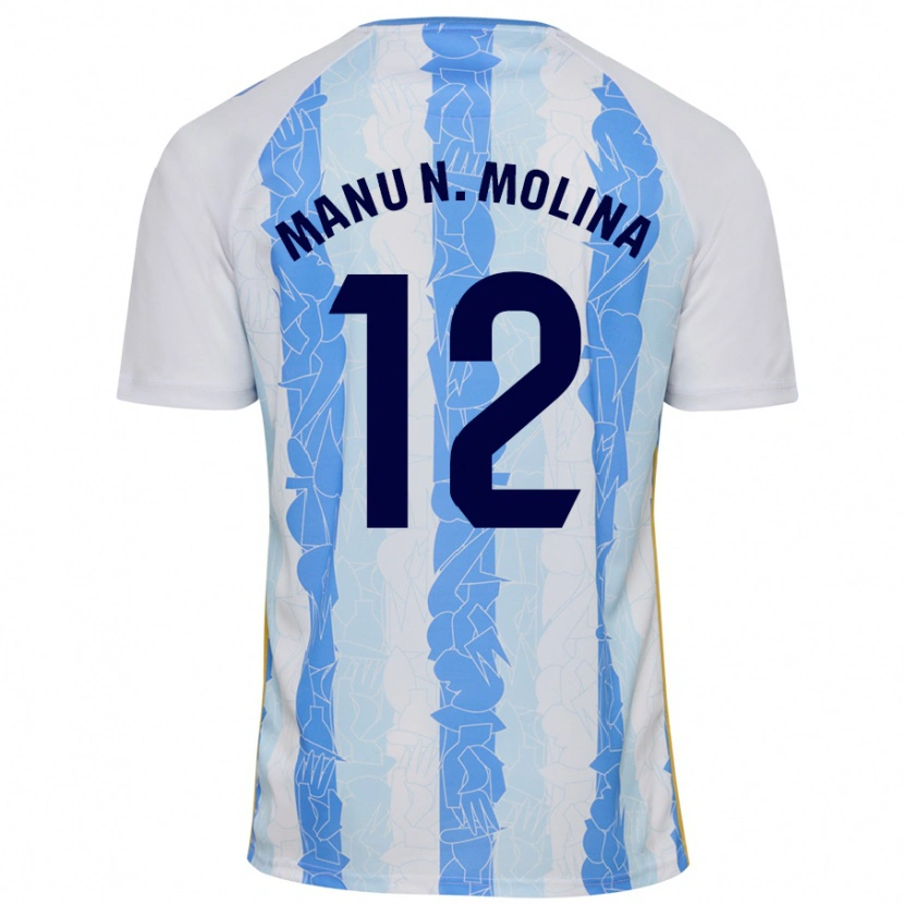 Danxen Kvinder Manu Molina #12 Hvid Blå Hjemmebane Spillertrøjer 2024/25 Trøje T-Shirt
