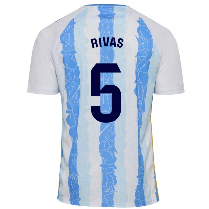 Danxen Kvinder Juande Rivas #5 Hvid Blå Hjemmebane Spillertrøjer 2024/25 Trøje T-Shirt