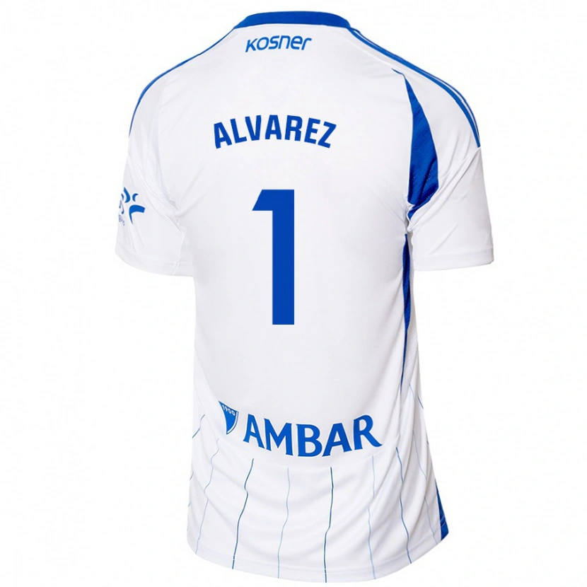 Danxen Kvinder Cristian Álvarez #1 Rød Hvid Hjemmebane Spillertrøjer 2024/25 Trøje T-Shirt