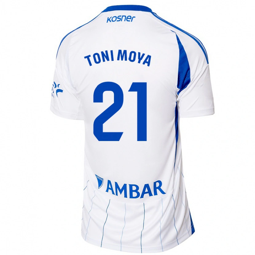 Danxen Kvinder Toni Moya #21 Rød Hvid Hjemmebane Spillertrøjer 2024/25 Trøje T-Shirt