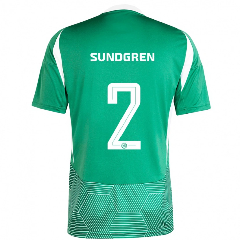 Danxen Kvinder Daniel Sundgren #2 Grøn Hvid Hjemmebane Spillertrøjer 2024/25 Trøje T-Shirt
