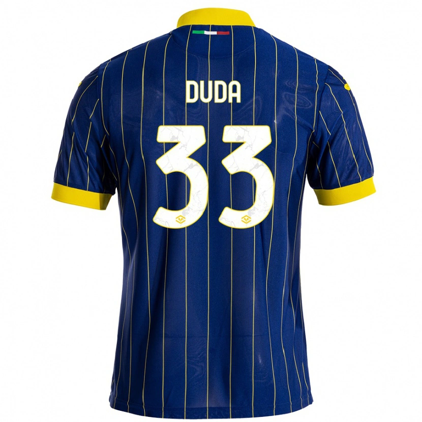 Danxen Kvinder Ondrej Duda #33 Blå Gul Hjemmebane Spillertrøjer 2024/25 Trøje T-Shirt