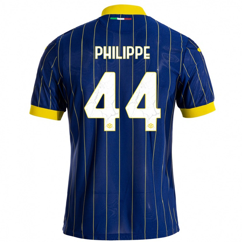 Danxen Kvinder Mathis Philippe #44 Blå Gul Hjemmebane Spillertrøjer 2024/25 Trøje T-Shirt