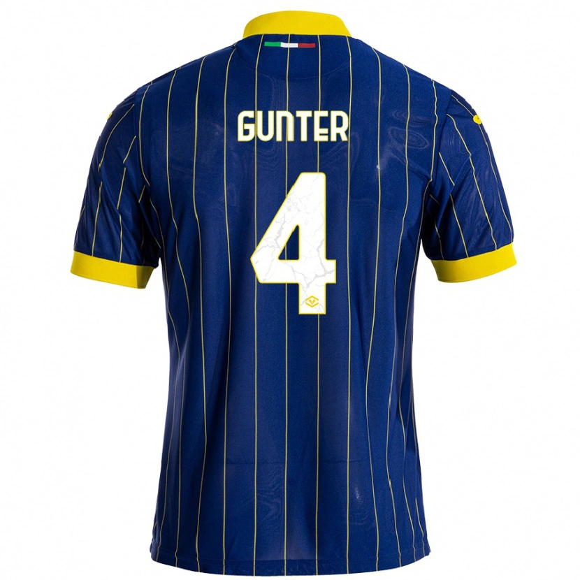 Danxen Kvinder Koray Günter #4 Blå Gul Hjemmebane Spillertrøjer 2024/25 Trøje T-Shirt