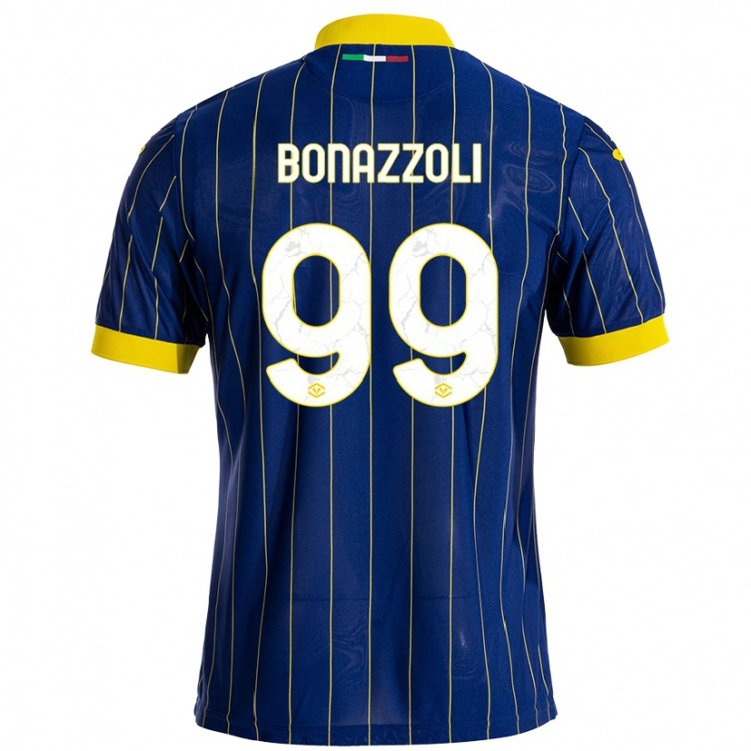 Danxen Kvinder Federico Bonazzoli #99 Blå Gul Hjemmebane Spillertrøjer 2024/25 Trøje T-Shirt