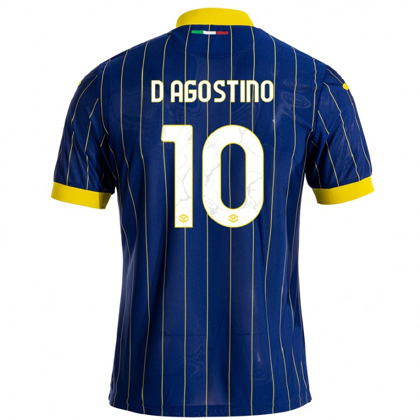 Danxen Kvinder Samuele D'agostino #10 Blå Gul Hjemmebane Spillertrøjer 2024/25 Trøje T-Shirt