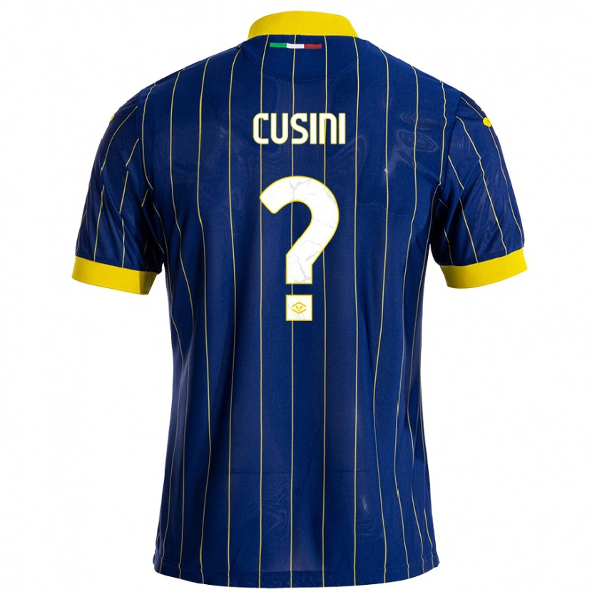 Danxen Kvinder Christian Cusini #0 Blå Gul Hjemmebane Spillertrøjer 2024/25 Trøje T-Shirt