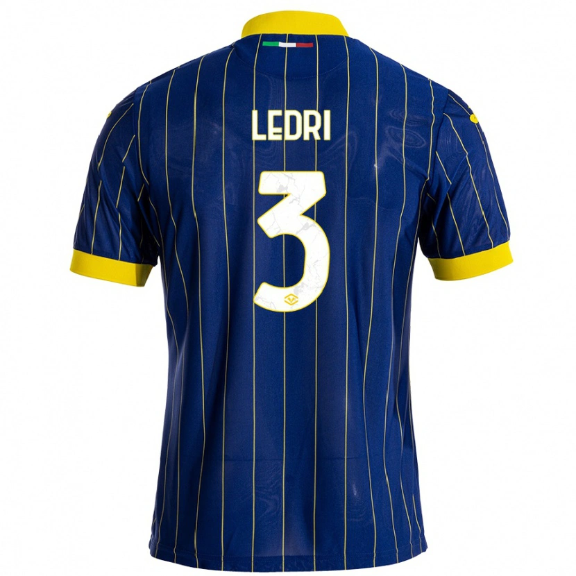 Danxen Kvinder Michela Ledri #3 Blå Gul Hjemmebane Spillertrøjer 2024/25 Trøje T-Shirt