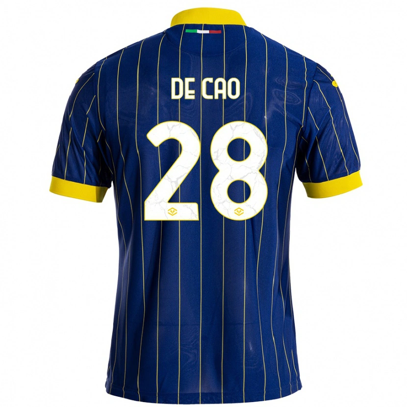 Danxen Kvinder Elena De Cao #28 Blå Gul Hjemmebane Spillertrøjer 2024/25 Trøje T-Shirt