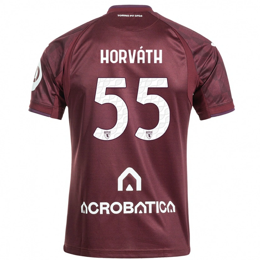 Danxen Kvinder Krisztofer Horváth #55 Rødbrun Hvid Hjemmebane Spillertrøjer 2024/25 Trøje T-Shirt