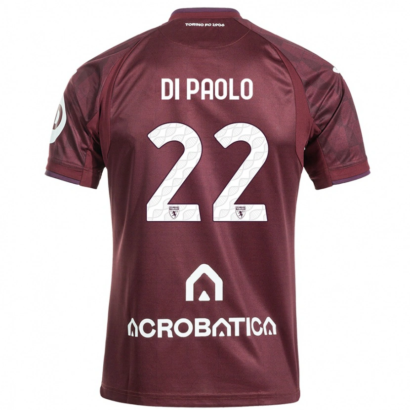 Danxen Kvinder Sebastiano Di Paolo #22 Rødbrun Hvid Hjemmebane Spillertrøjer 2024/25 Trøje T-Shirt