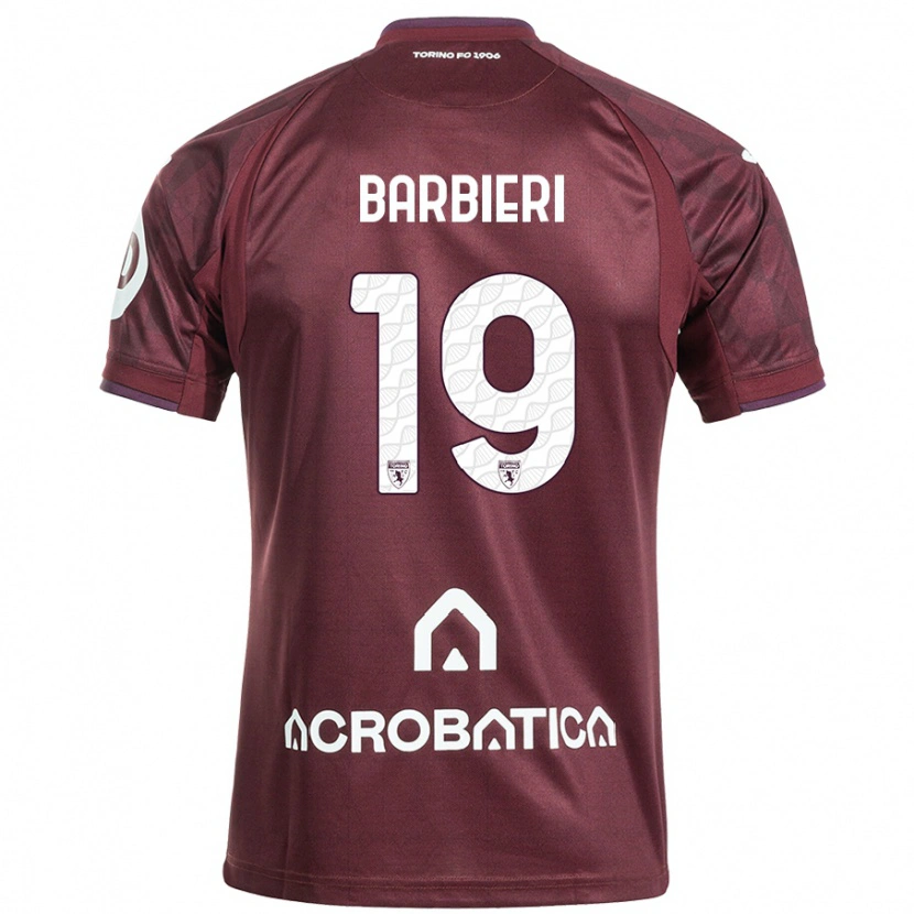 Danxen Kvinder Raffaella Barbieri #19 Rødbrun Hvid Hjemmebane Spillertrøjer 2024/25 Trøje T-Shirt