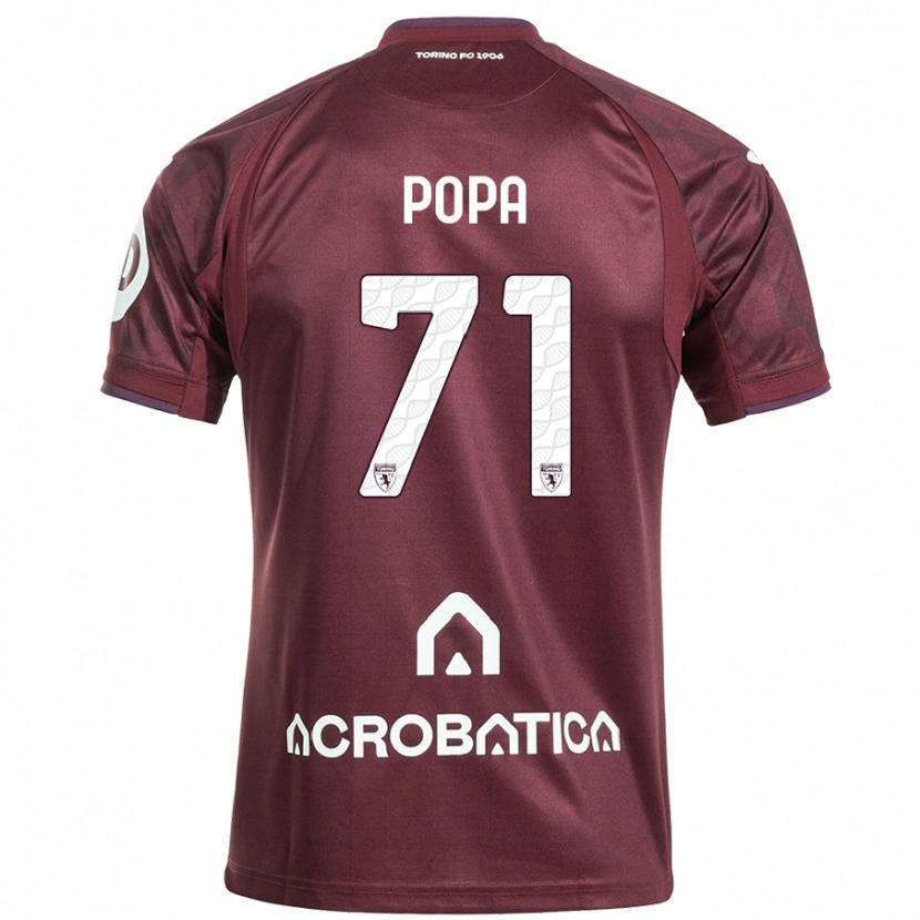 Danxen Kvinder Mihai Popa #71 Rødbrun Hvid Hjemmebane Spillertrøjer 2024/25 Trøje T-Shirt
