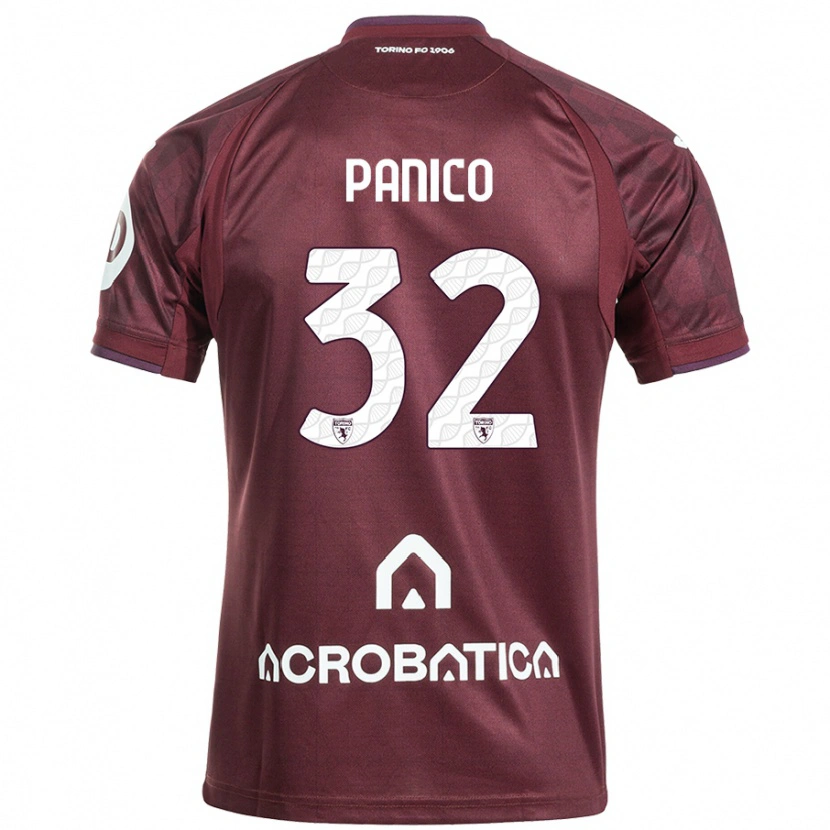 Danxen Kvinder Patrizia Panico #32 Rødbrun Hvid Hjemmebane Spillertrøjer 2024/25 Trøje T-Shirt