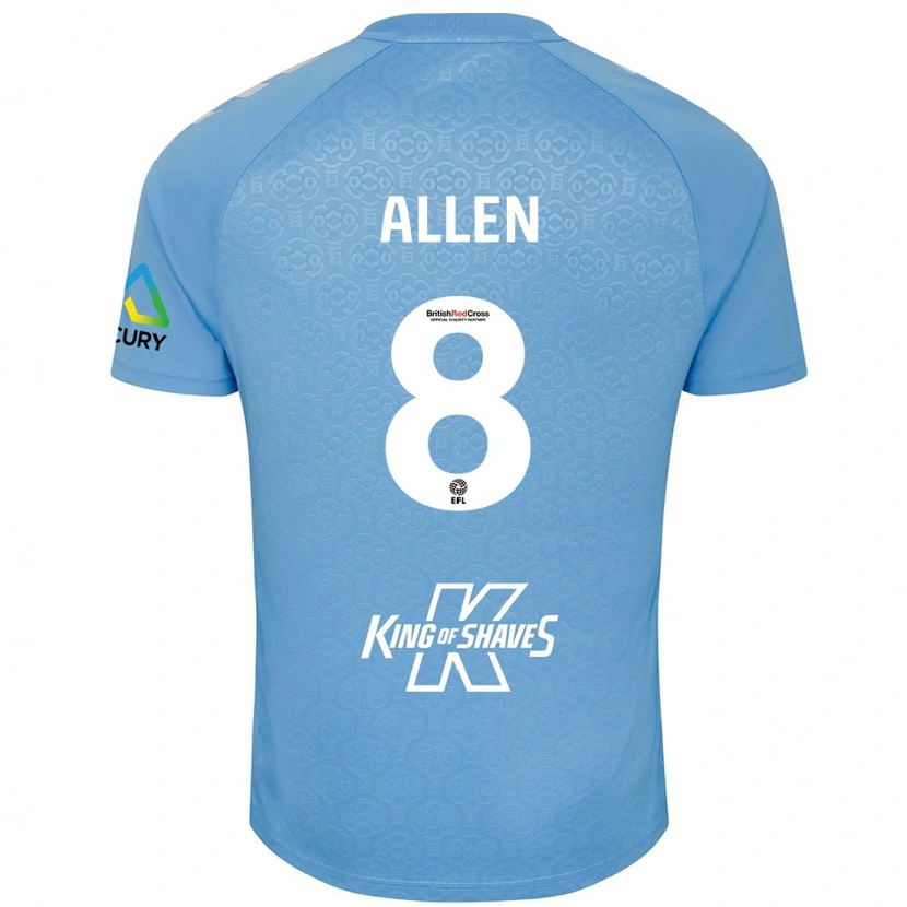 Danxen Kvinder Jamie Allen #8 Blå Hvid Hjemmebane Spillertrøjer 2024/25 Trøje T-Shirt