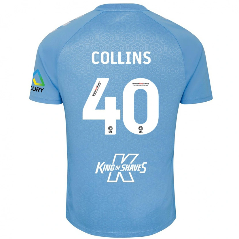 Danxen Kvinder Brad Collins #40 Blå Hvid Hjemmebane Spillertrøjer 2024/25 Trøje T-Shirt