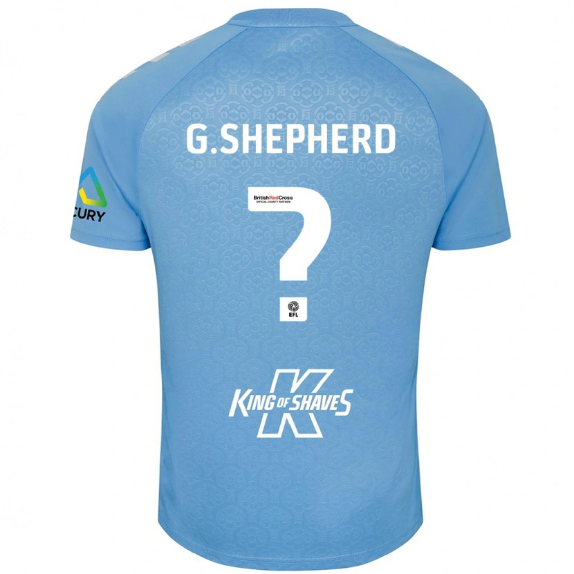Danxen Kvinder George Shepherd #0 Blå Hvid Hjemmebane Spillertrøjer 2024/25 Trøje T-Shirt