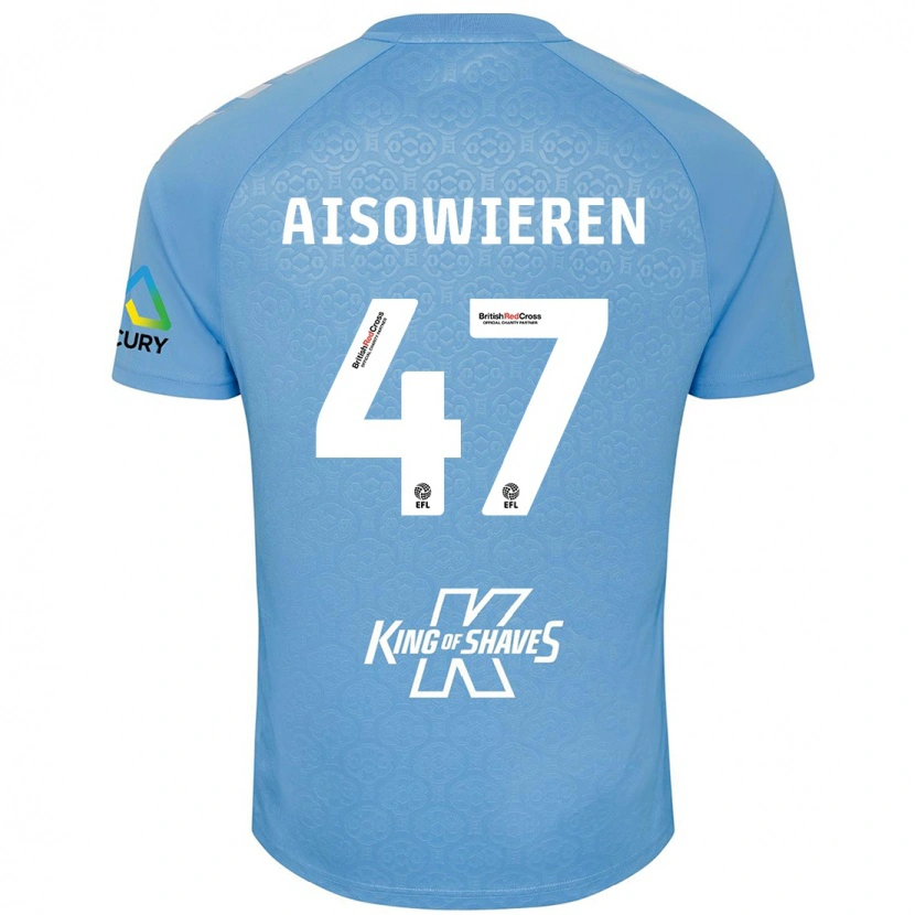 Danxen Kvinder Evan Eghosa Aisowieren #47 Blå Hvid Hjemmebane Spillertrøjer 2024/25 Trøje T-Shirt