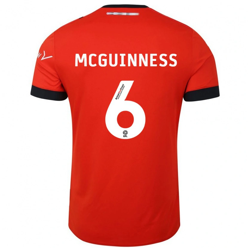Danxen Kvinder Mark Mcguinness #6 Orange Sort Hjemmebane Spillertrøjer 2024/25 Trøje T-Shirt