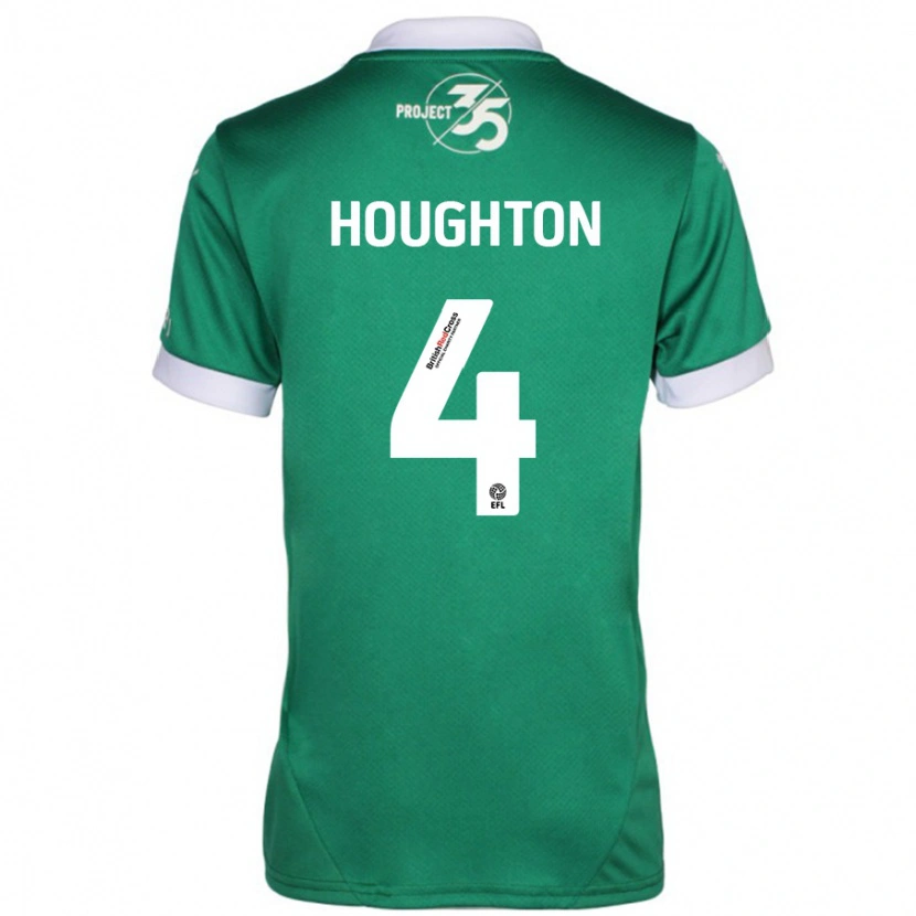Danxen Kvinder Jordan Houghton #4 Grøn Hvid Hjemmebane Spillertrøjer 2024/25 Trøje T-Shirt