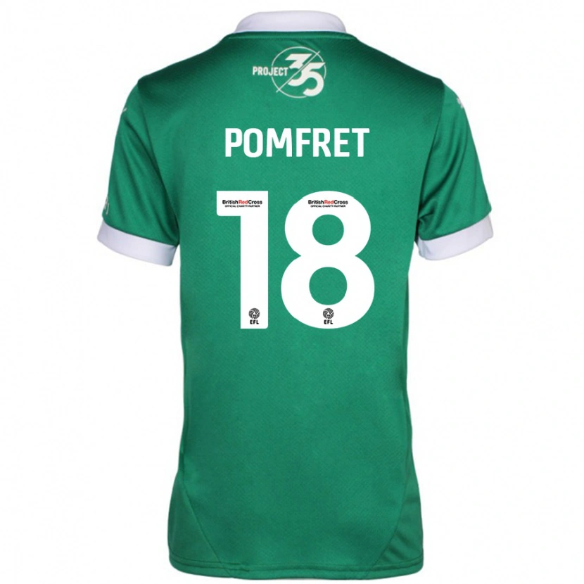 Danxen Kvinder Taya Pomfret #18 Grøn Hvid Hjemmebane Spillertrøjer 2024/25 Trøje T-Shirt