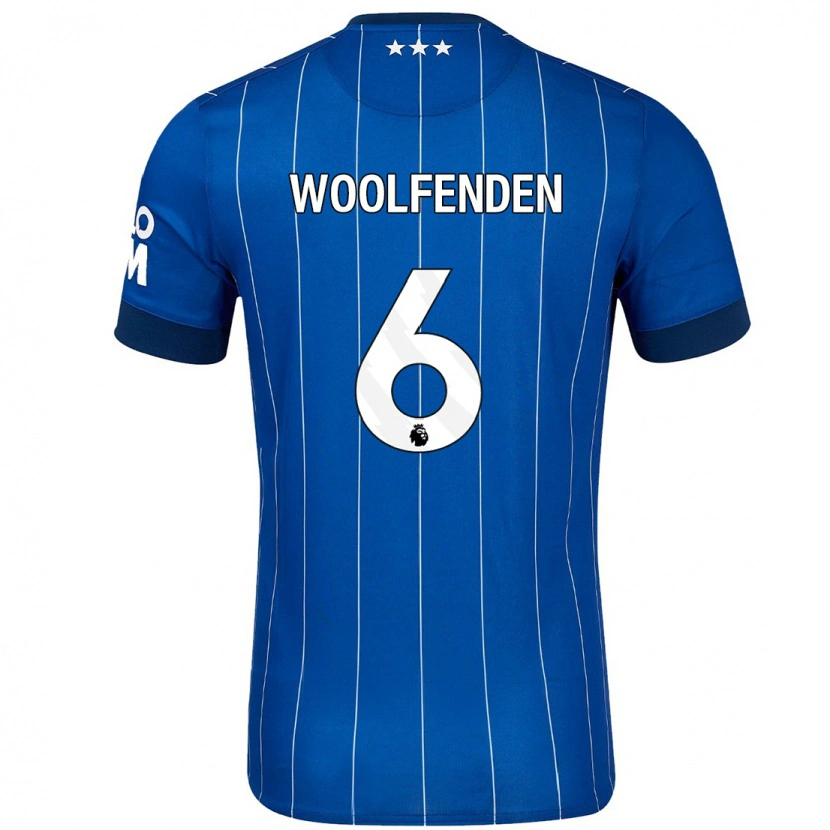 Danxen Kvinder Luke Woolfenden #6 Marineblå Hjemmebane Spillertrøjer 2024/25 Trøje T-Shirt