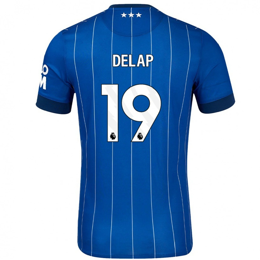 Danxen Kvinder Liam Delap #19 Marineblå Hjemmebane Spillertrøjer 2024/25 Trøje T-Shirt
