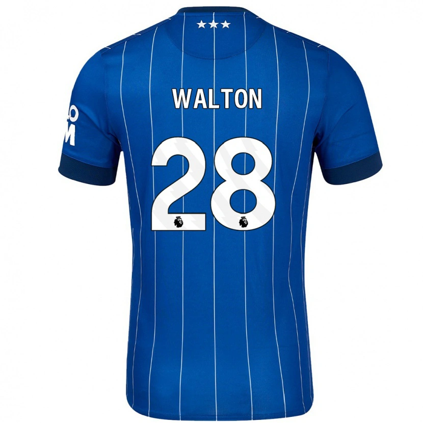 Danxen Kvinder Christian Walton #28 Marineblå Hjemmebane Spillertrøjer 2024/25 Trøje T-Shirt