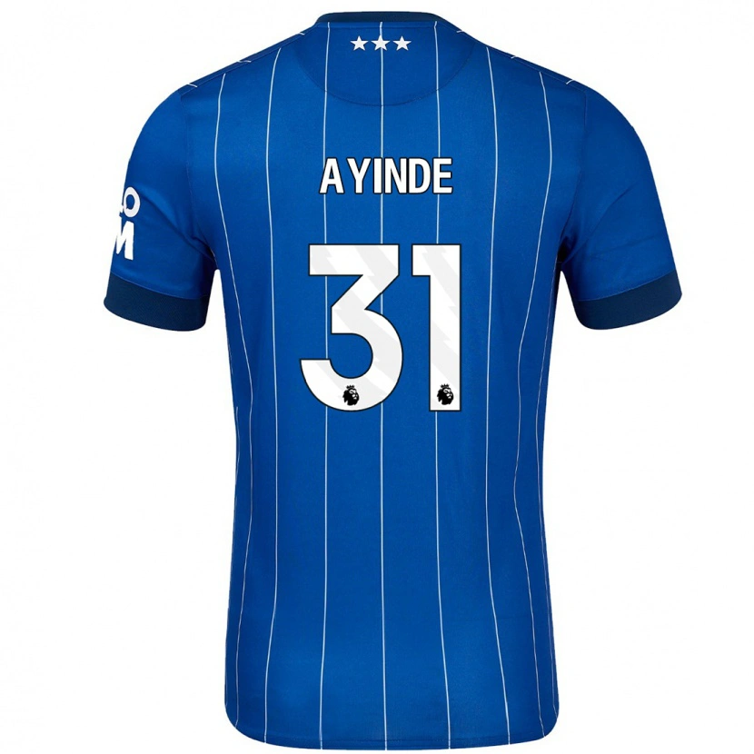 Danxen Kvinder Leon Ayinde #31 Marineblå Hjemmebane Spillertrøjer 2024/25 Trøje T-Shirt