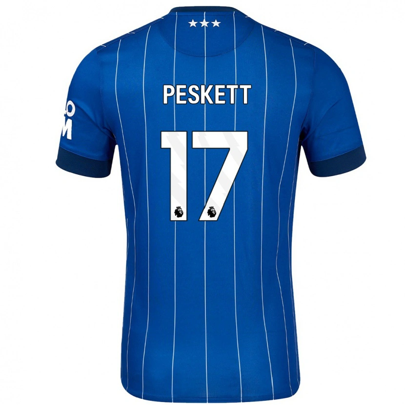 Danxen Kvinder Sophie Peskett #17 Marineblå Hjemmebane Spillertrøjer 2024/25 Trøje T-Shirt
