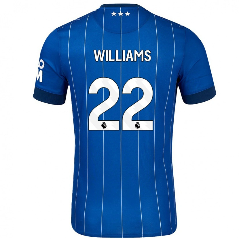 Danxen Kvinder Evie Williams #22 Marineblå Hjemmebane Spillertrøjer 2024/25 Trøje T-Shirt