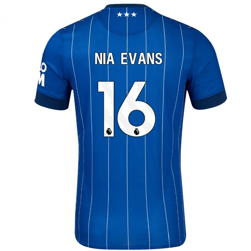 Danxen Kvinder Nia Evans #16 Marineblå Hjemmebane Spillertrøjer 2024/25 Trøje T-Shirt