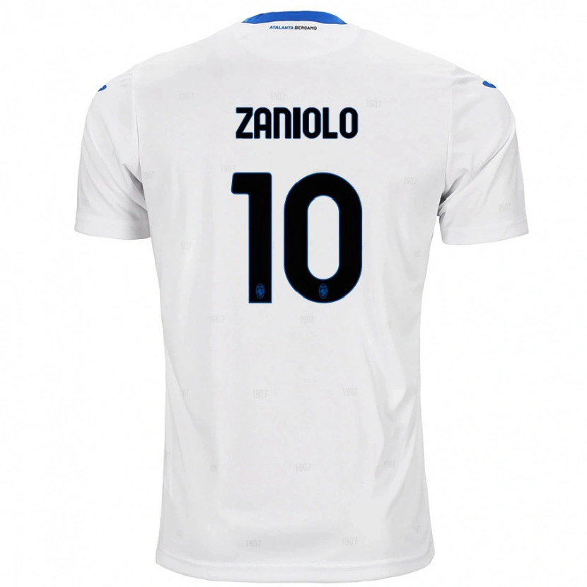 Danxen Kvinder Nicolò Zaniolo #10 Hvid Udebane Spillertrøjer 2024/25 Trøje T-Shirt