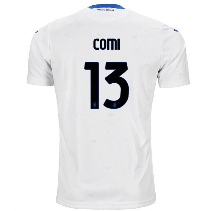 Danxen Kvinder Pietro Comi #13 Hvid Udebane Spillertrøjer 2024/25 Trøje T-Shirt