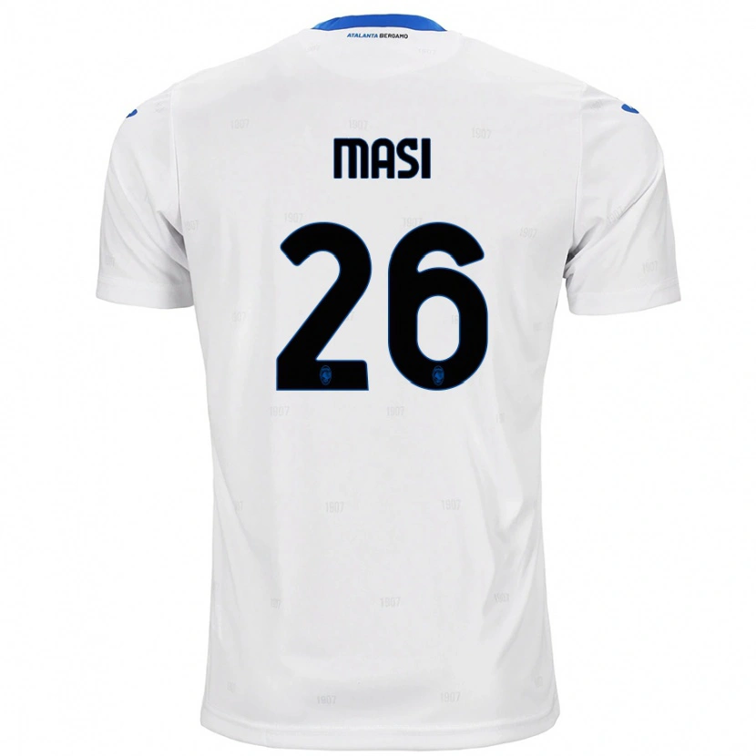 Danxen Kvinder Alberto Masi #26 Hvid Udebane Spillertrøjer 2024/25 Trøje T-Shirt