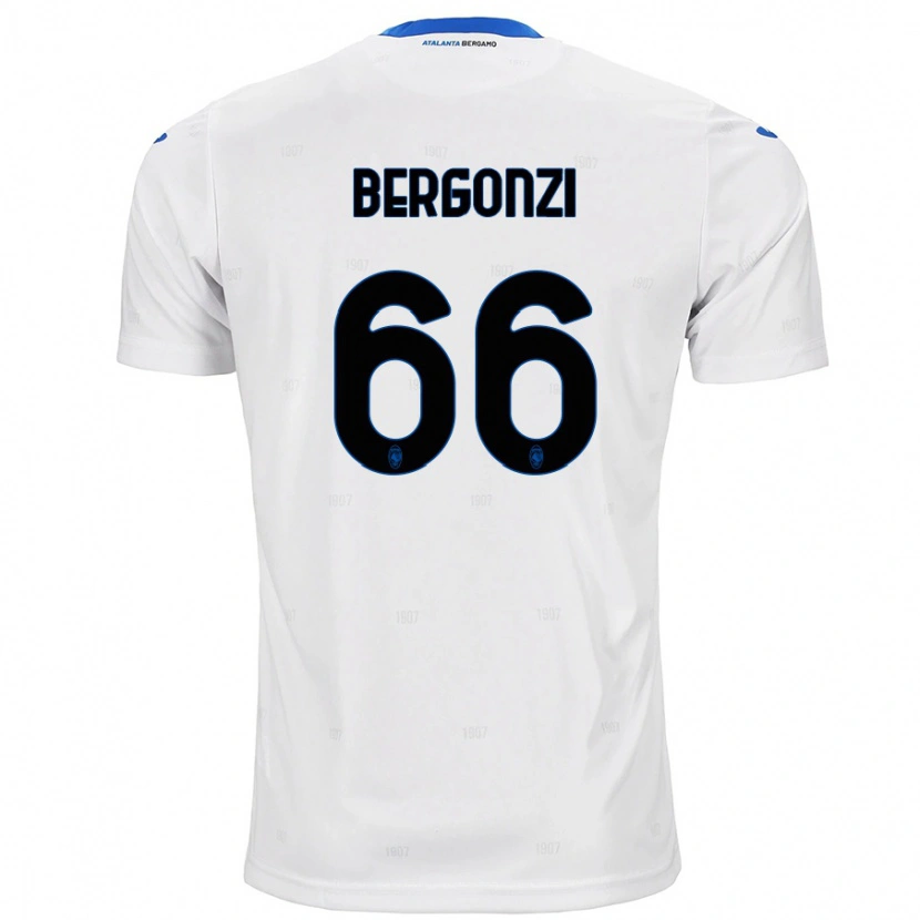 Danxen Kvinder Federico Bergonzi #66 Hvid Udebane Spillertrøjer 2024/25 Trøje T-Shirt