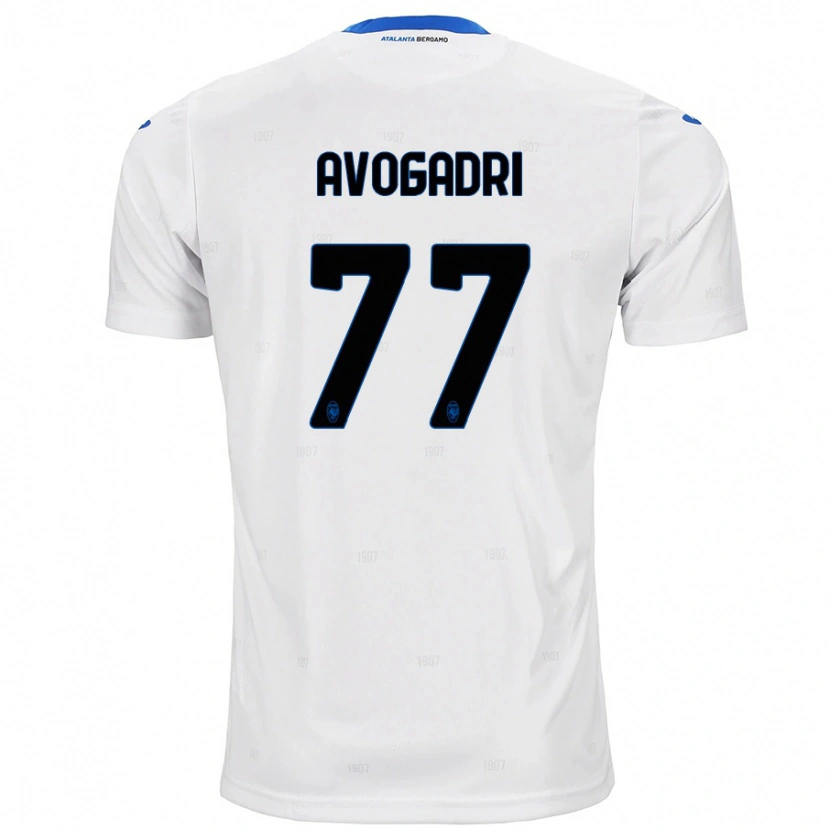 Danxen Kvinder Lorenzo Avogadri #77 Hvid Udebane Spillertrøjer 2024/25 Trøje T-Shirt