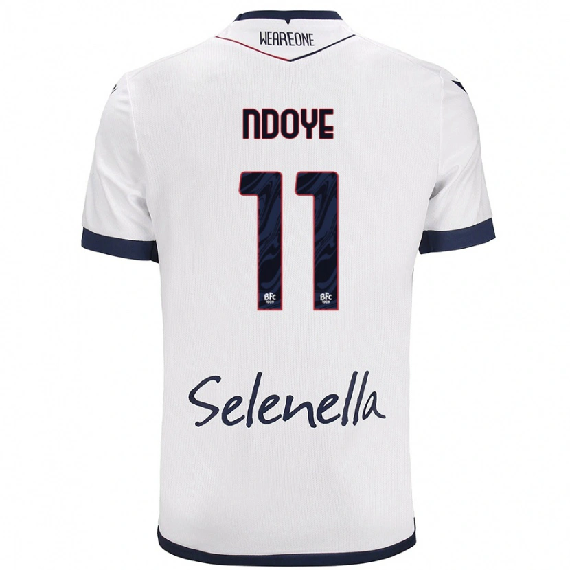 Danxen Kvinder Dan Ndoye #11 Hvid Kongeblå Udebane Spillertrøjer 2024/25 Trøje T-Shirt