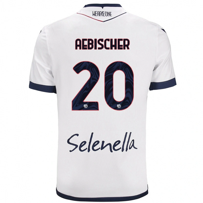 Danxen Kvinder Michel Aebischer #20 Hvid Kongeblå Udebane Spillertrøjer 2024/25 Trøje T-Shirt