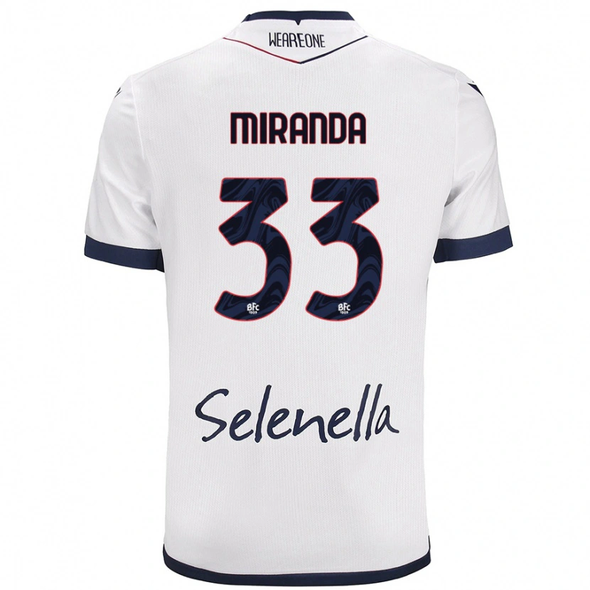 Danxen Kvinder Juan Miranda #33 Hvid Kongeblå Udebane Spillertrøjer 2024/25 Trøje T-Shirt