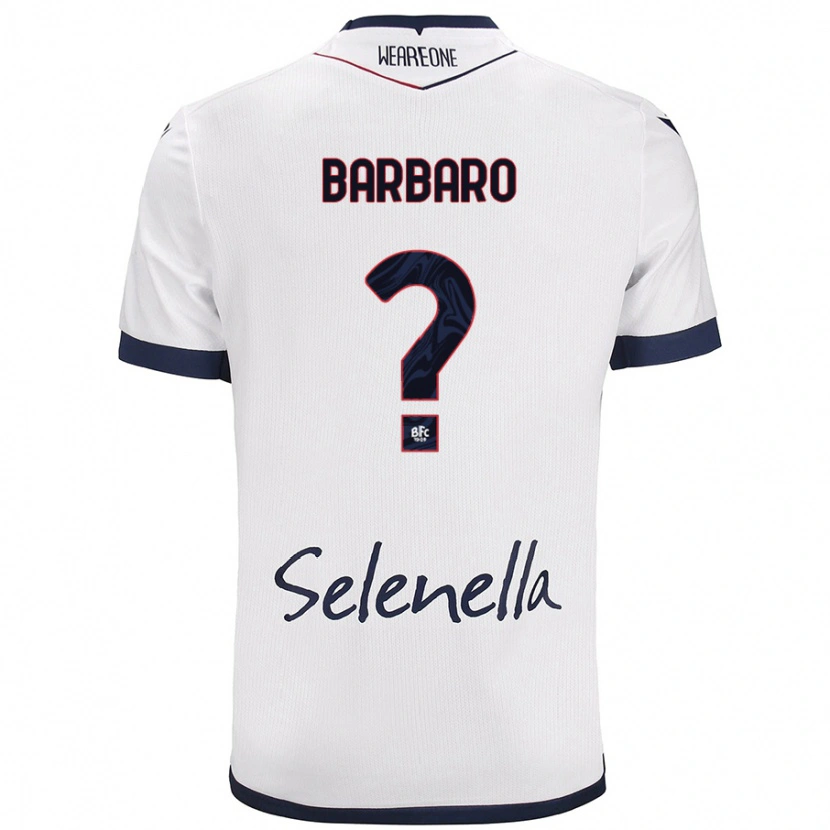Danxen Kvinder Giacomo Barbaro #0 Hvid Kongeblå Udebane Spillertrøjer 2024/25 Trøje T-Shirt