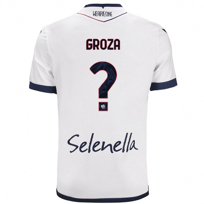 Danxen Kvinder Darius Groza #0 Hvid Kongeblå Udebane Spillertrøjer 2024/25 Trøje T-Shirt